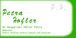 petra hofler business card