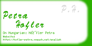 petra hofler business card